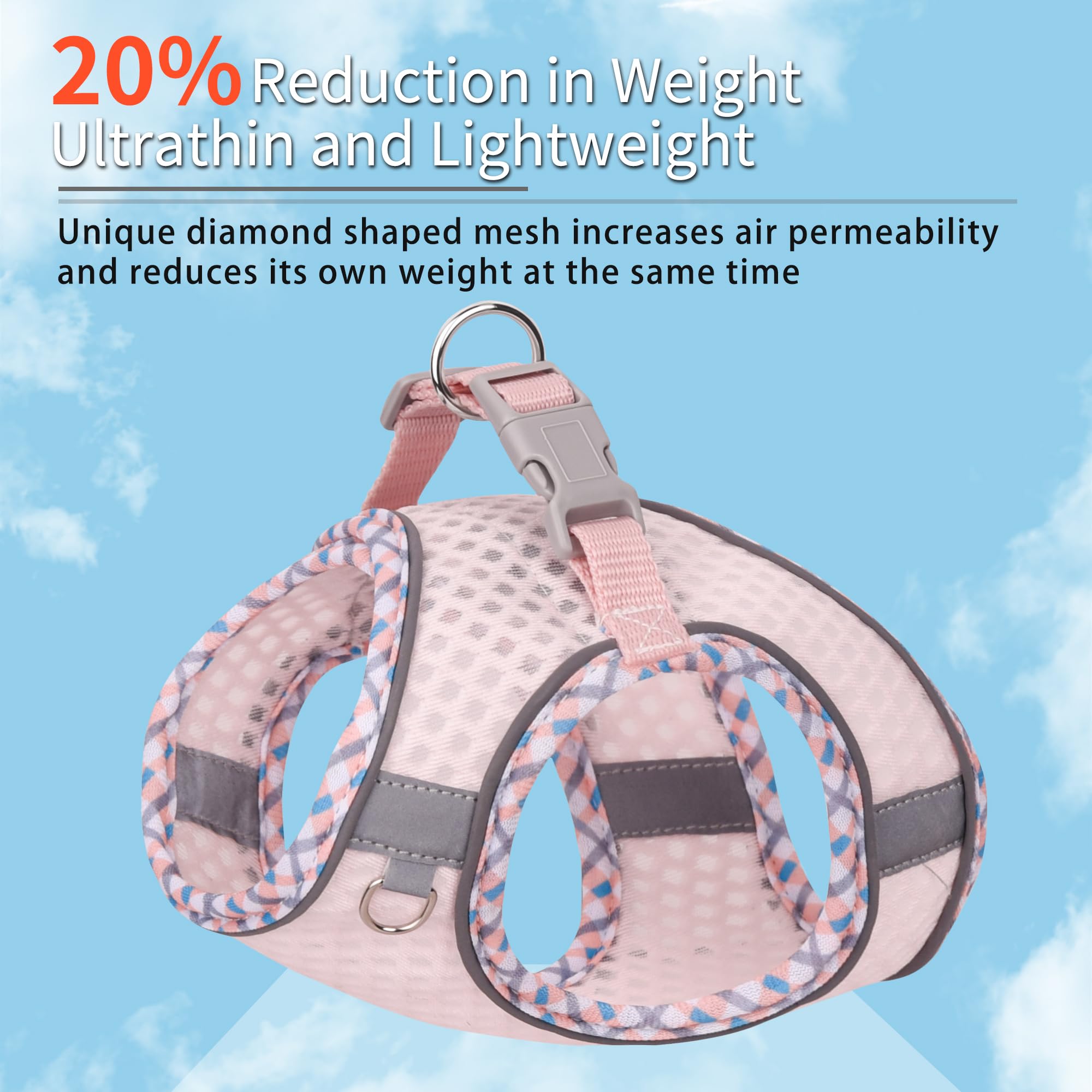 Joypaws Step In Dog Harness And Leash Set, No Pull Escape Proof Vest Harness With Soft Diamond Mesh And Reflective Bands, Adjust